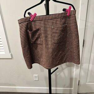 Modcloth Black and Brown Houndstooth Mini Skirt